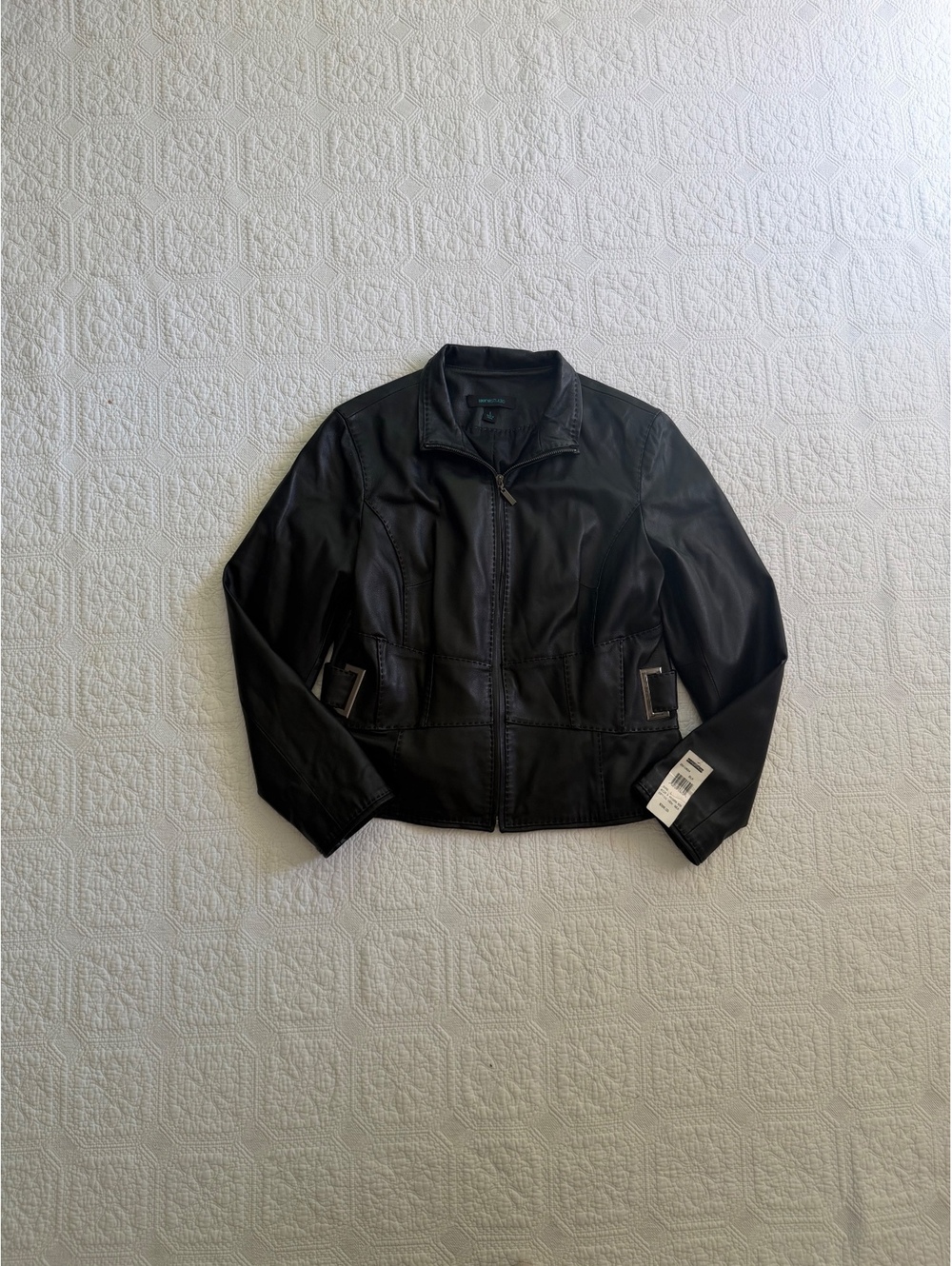 Siena studio Women's Black Genuine Leather Jacket Size Large